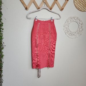 House Of CB Amora Midi Bandage Skirt In Coral NWT Women's Size XS